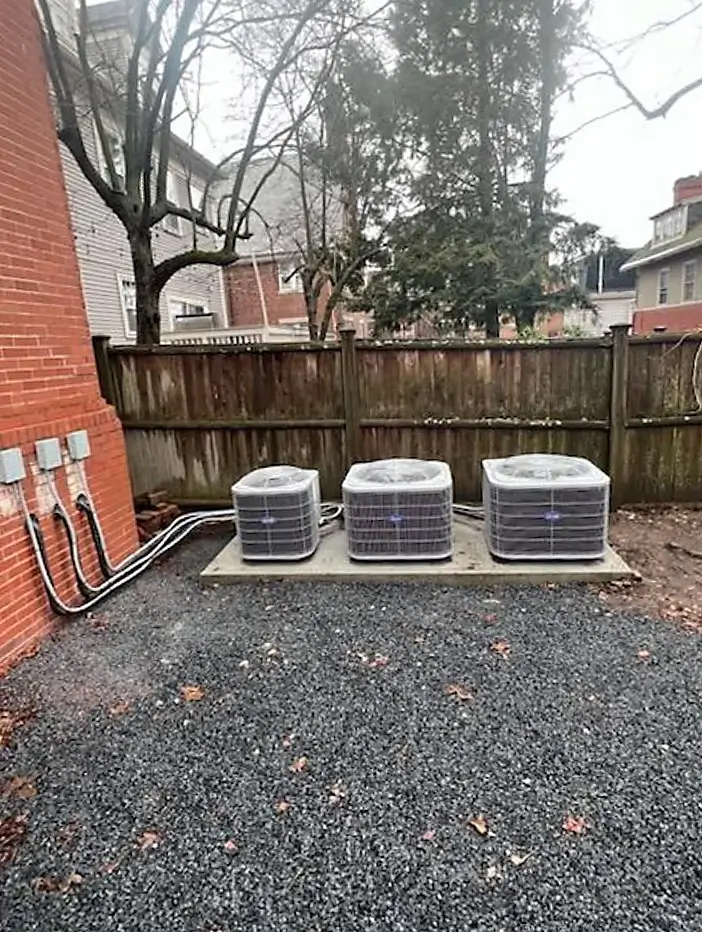 After: 3 new Carrier A/C units replace outdated condensers in Providence, Rhode Island